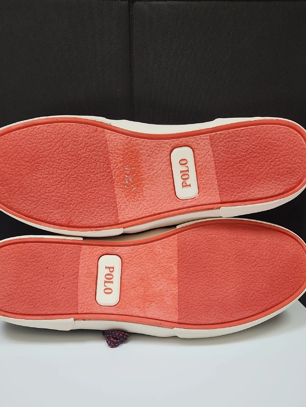 Polo by Ralph Lauren Navy & Red Canvas Slip-On Sneakers Size 11d